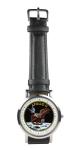 Apollo 11 design wristwatch - Black/Brown strap (Black)