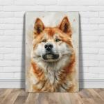 Korean Jindo Painted Illustration Canvas Art Print - Canine Portrait, Dog Lovers, Home Decor, Animal Artistry, Wall Art, Collectibles