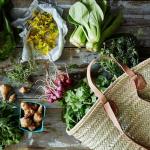 FRENCH BASKET with double flat leather handles, straw bag, beach bag, basket bag, straw basket, shopping basket, wicker basket with handle, wicker basket (Large)