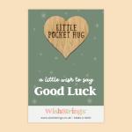 WishStrings Good Luck Gift – Pocket Hug Wooden Heart Keepsake | Handmade Letterbox Gift for Exams, New Jobs & New Beginnings