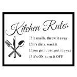 Kitchen Rules Funny Sign Metal Plaque For Kitchen Home Bar Pub Man Cave Shed Garden Food Sign Home Decor Ref2174 (8x6 inches (Approx) 20cmx15cm)