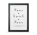 Personalised Home Sweet Home print | New home housewarming gift (A4-30x21cm, Print & Standard Frame)
