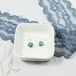 Weviway Turquoise Earrings 925 Sterling Silver Post 8mm Round Stud Earrings Gemstone Hypoallergenic Earrings for Women Turquoise Jewellery