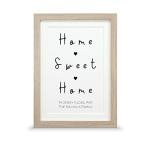 Personalised Home Sweet Home print | New home housewarming gift (A4-30x21cm, Print & Standard Frame)