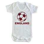 England Football Newborn Baby Bodysuit, Celebration Party White Romper Football Kit (0-3 Months)