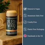 The Ilex Wood Natural Deodorant Stick 70ml – Handmade in UK, Aluminium Salts Free, Plastic Free, Alcohol Free, Vegan, Eco Friendly Cardboard Tube – Spiced Patchouli (Spicy and Woody)