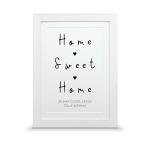 Personalised Home Sweet Home print | New home housewarming gift (A4-30x21cm, Print & Standard Frame)