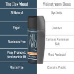 The Ilex Wood Natural Deodorant Stick 70ml – Handmade in UK, Aluminium Salts Free, Plastic Free, Alcohol Free, Vegan, Eco Friendly Cardboard Tube – Spiced Patchouli (Spicy and Woody)