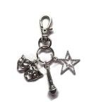 PERFORMING ARTS themed microphone star drama mask charm bag clip keyring gift, Theatre drama student gift, actor musician performer birthday Xmas present favors