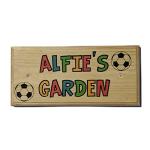Personalised Childrens Garden Sign, Football Garden Plaque