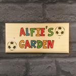 Personalised Childrens Garden Sign, Football Garden Plaque