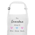 Chicken Craft Personalised Grandma Apron - Custom Name Gift for Grandma - Mother's Day, Birthday, New Grandparent Gift - Thoughtful Kitchen Keepsake with Hearts Design