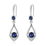 Weviway Sapphire Teardrop Dangle Earrings, Silver, Blue Crystal, September Birthstone, Women's Handmade Jewellery