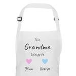 Chicken Craft Personalised Grandma Apron - Custom Name Gift for Grandma - Mother's Day, Birthday, New Grandparent Gift - Thoughtful Kitchen Keepsake with Hearts Design