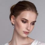 Weviway Sapphire Teardrop Dangle Earrings, Silver, Blue Crystal, September Birthstone, Women's Handmade Jewellery