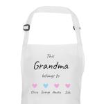 Chicken Craft Personalised Grandma Apron - Custom Name Gift for Grandma - Mother's Day, Birthday, New Grandparent Gift - Thoughtful Kitchen Keepsake with Hearts Design