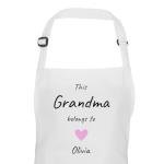 Chicken Craft Personalised Grandma Apron - Custom Name Gift for Grandma - Mother's Day, Birthday, New Grandparent Gift - Thoughtful Kitchen Keepsake with Hearts Design