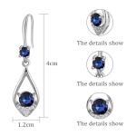 Weviway Sapphire Teardrop Dangle Earrings, Silver, Blue Crystal, September Birthstone, Women's Handmade Jewellery