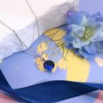 Weviway Silver Blue Sapphire Pendant Necklace, 44 cm Cable Chain, September Birthstone Jewellery