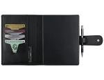 "Basic" diary with daily section and with button fastening - Handmade in Italy - cm 15x21 - black