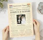 The Save the Date People 1st Wedding Anniversary Print- Personalised Newspaper Gift to Celebrate their first Year Together - 2025 Year You Were Married Photo Gifts