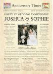 The Save the Date People 1st Wedding Anniversary Print- Personalised Newspaper Gift to Celebrate their first Year Together - 2025 Year You Were Married Photo Gifts
