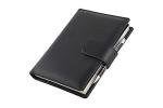 "Basic" diary with daily section and with button fastening - Handmade in Italy - cm 15x21 - black