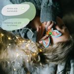 Angel Christmas Ornament Wood Hand-painted 9.5 x 7.5 x 0.5 cm with Beautiful Floral Pattern Handmade in Ukrainian Tradition - Artistic Christmas Decoration and Collectible