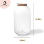 Glass Terrarium Jar (H: 42cm) with Cork Lid – Extra Tall Hand-Blown Closed Glass Container for DIY Indoor Gardens, Empty Large Decorative Vessel for Plants, Moss (Capacity 13.5 L) (with Standard Lid)