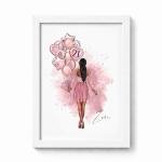 Personalised Birthday Girl Print For Her - 16th, 18th, 21st Picture Custom Unique Gift Idea - A5, A4 Prints & Framed
