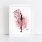 Personalised Birthday Girl Print For Her - 16th, 18th, 21st Picture Custom Unique Gift Idea - A5, A4 Prints & Framed