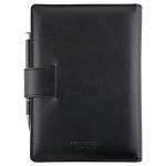 "Basic" diary with daily section and with button fastening - Handmade in Italy - cm 15x21 - black