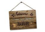 Personalised Bar Sign METAL Plaque Western Style. Home Pub Shed Garage Man Cave.