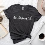 Pink Positive Bride and Bridesmaid Shirt | Bridesmaid Maid of Honour Shirts | Bachelorette Party T-Shirts | Wedding Party Shirts White