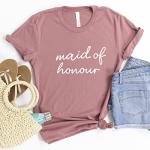Pink Positive Bride and Bridesmaid Shirt | Bridesmaid Maid of Honour Shirts | Bachelorette Party T-Shirts | Wedding Party Shirts White