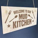 Red Ocean Mud Kitchen Accessories Welcome Mud Kitchen Sign Home Signs Garden Outdoor Hanging Plaque Plot Sign Gift Daughter Son Gift