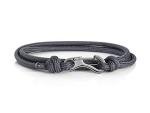 Eighty Eight Degrees Carabiner Climbing Bracelet, Handmade in The UK, Adjustable, Waterproof Climber Bracelet (Charcoal & Silver)