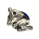 Victorian Style Collectible Miniature Mouse Pin Cushion 925 Sterling Silver Sewing Needle