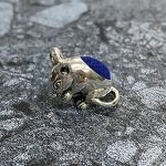 Victorian Style Collectible Miniature Mouse Pin Cushion 925 Sterling Silver Sewing Needle