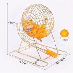 LNQKJXIIA Manual Metal Lottery Machine with Bingo Balls - Lucky Number Picking Drum for Family Parties, Group Games & Raffle Draws