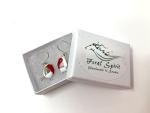 Robin bird earrings Sterling Silver ear wires in Gift Box handmade resin enamelled in East Sussex UK unique Feral spirit jewellery (Robin 925 Silver Earwires)