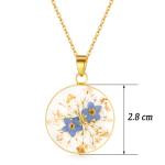 Forget-Me-Not and Queen Anne's Lace Pressed Wildflower Necklace | Gold Pressed Flower Necklace | Personalized Handmade Necklaces | Symbol of Everlasting Love and Memory | Gift for Women | 18”