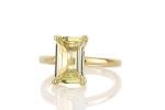 Gemtone Women Rings - Faceted Lemon Quartz in 14K Gold - Handmade Fine Rings for Women - with Fancy Box