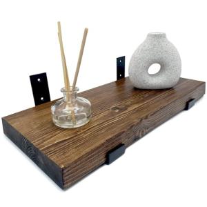 Top Notch Home & Living Scaffold Board Wall Shelf, Handcrafted Rustic Wooden Shelves, Hand Made Scaffold Board Shelves, Rustic Wooden Board Shelving, Incl 2 Up Brackets per Shelf (Tudor Oak, 200cm)