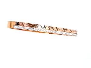 Luxury Pure Gold Vermeil HANDMADE Greek Key Bracelet Infinity Greek Eternal Jewelry Meander Bracelet Greek Jewelry for woman Made in Greece gift for her Birthday Anniversary 58DIAMOND (18k Rose Gold)