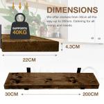 Top Notch Home & Living Scaffold Board Wall Shelf, Handcrafted Rustic Wooden Shelves, Hand Made Scaffold Board Shelves, Rustic Wooden Board Shelving, Incl 2 Up Brackets per Shelf (Tudor Oak, 200cm)