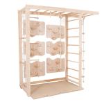 Woodandhearts playground, climbing frame, indoor climbing frame, baby climbing frame, monkey bars, indoor climbing, frame for toddlers, toddler climbing frame (6 panels Natural Wood)
