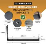 Top Notch Home & Living Scaffold Board Wall Shelf, Handcrafted Rustic Wooden Shelves, Hand Made Scaffold Board Shelves, Rustic Wooden Board Shelving, Incl 2 Up Brackets per Shelf (Tudor Oak, 200cm)