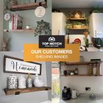 Top Notch Home & Living Scaffold Board Wall Shelf, Handcrafted Rustic Wooden Shelves, Hand Made Scaffold Board Shelves, Rustic Wooden Board Shelving, Incl 2 Up Brackets per Shelf (Tudor Oak, 200cm)