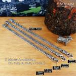 Bali & Java Hand Crafted Chain Bracelet/Tribal/Snake/Vintage/Solid/Heavy /925 Sterling Silver/Men/Women/Handmade/Quality - KimnKim U6 (7 inches)